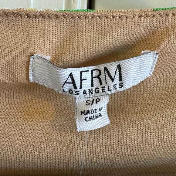 AFRM LOS ANGELES Gesine Long Sleeve Ruched Minidress in Green Swiss - Picture 6 of 11